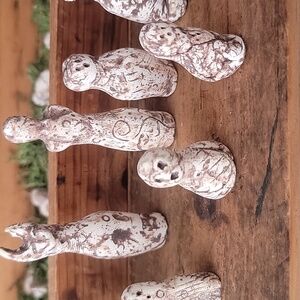 Rustic Animal Figurine Set - Brown and White